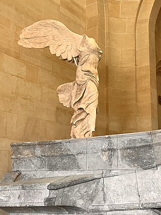 <i>Winged Victory of Samothrace</i> Statue from Samothrace, Greece in the Louvre, Paris, France