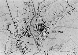 vázlat, amely 1815-ben bemutatja Belfort tervét