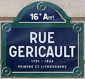 Plaque Rue Géricault - Paris XVI (FR75) - 2021-08-20 - 1.jpg