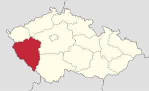 Placering af Plzeňský kraj i Tjekkiet (klikbart kort)