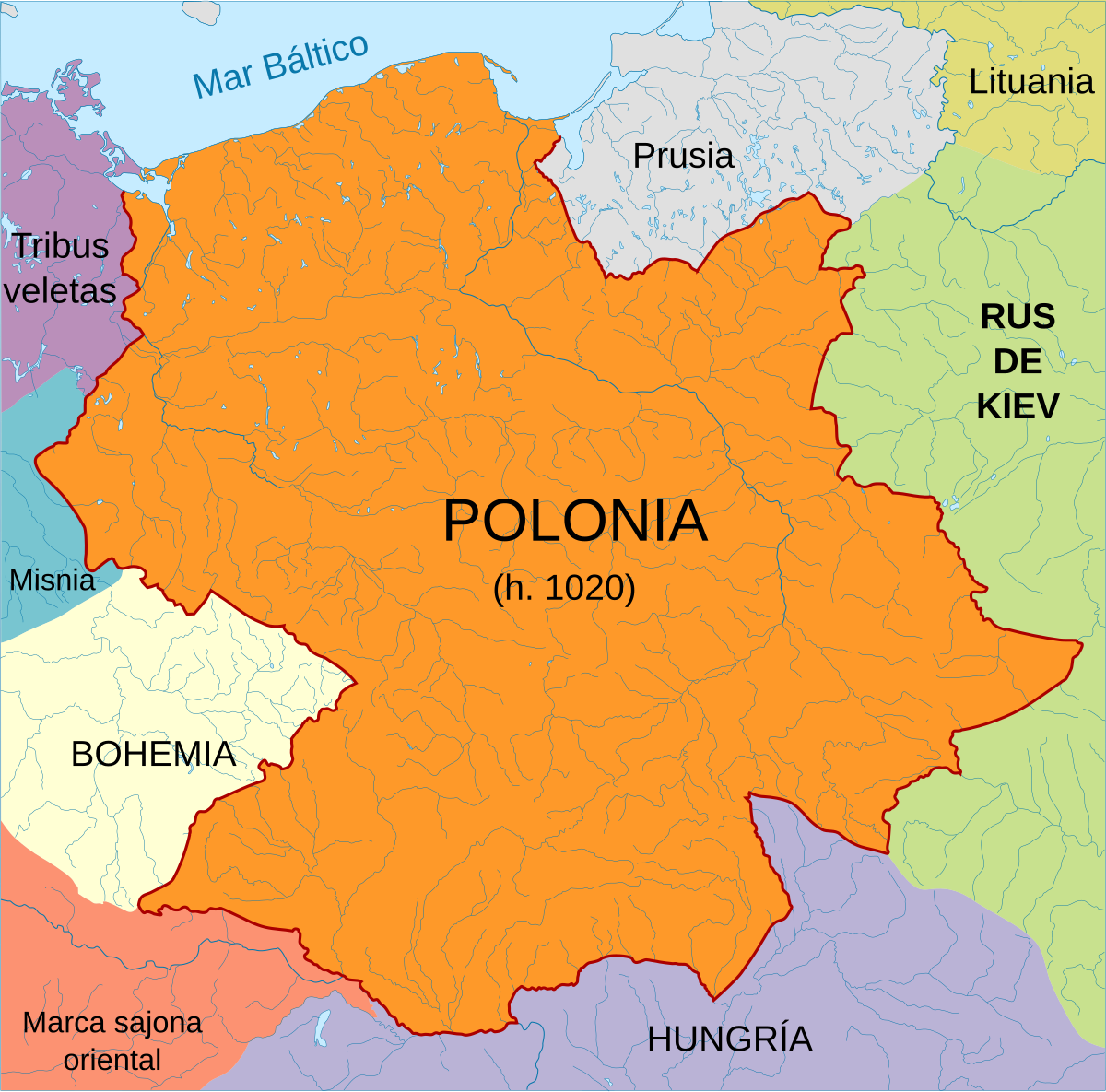 Historia De Polonia Wikipedia La Enciclopedia Libre   1200px Poland1020 Es2.svg 