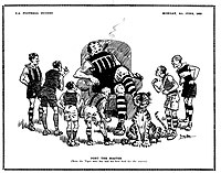 After Federation the football scene in South Australia was characterised by a 'Port Adelaide vs The Rest' narrative. Pictured is a cartoon from 1928. Port Adelaide Football Budget 4 June 1928.jpg