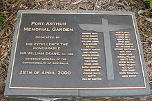 Memorial plaque Port Arthur Massacre Memorial.jpg