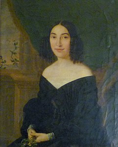 Portrait d'Hortense Poelaert (1815-1900), sœur de l'architecte Joseph Poelaert, et épouse d'Eugène van Dievoet (1804-1858) (1840), huile sur toile, (71 × 85 cm), localisation inconnue.