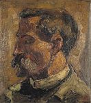 Portrait of Christian Leibbrandt . 1908. oil on canvas medium QS:P186,Q296955;P186,Q12321255,P518,Q861259 . 33 × 29 cm (12.9 × 11.4 in). Utrecht, Centraal Museum.