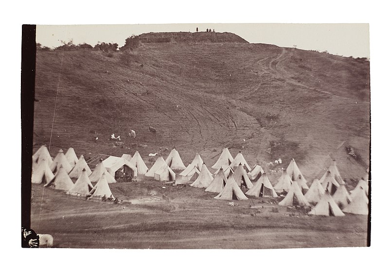 File:Possibly by timothy h osullivan tent encampment below confederate eart102323).jpg