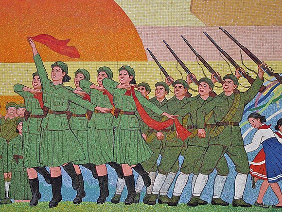 North Korean propaganda mural