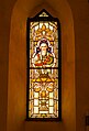 Gebrandschilderd raam in de Protestant (Evangelisch-Reformiert) Baselga de Arlez in Ardez.