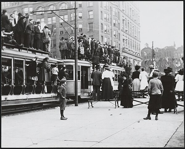 Parade spectators at the square, 1910