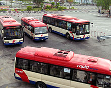 Rapid Penang buses at Weld Quay, George Town Rapid Penang.jpg