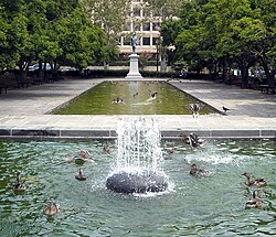 Rawlins Park sits between the Elliott School & the U.S. Department of the Interior. Rawlins Park.jpg