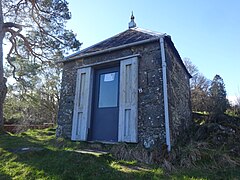 Rear view of the Earthquake House Observatory, The Ross, Comrie, Perthshire.jpg