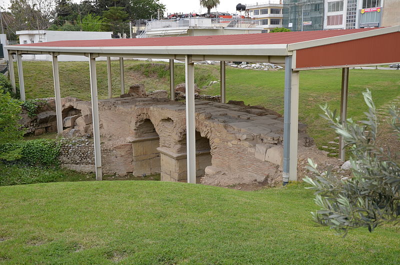 File:Roman bridge, constructed in the 2nd-3rd century AD over the river Kalliaios and part of the public road (via publica) connecting Patra with Aigio, the best preserved two-arched bridge in Greece, Patras, Greece (14331225575).jpg