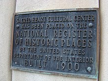 Sacred Heart plaque Sacred Heart Cultural Center historic plaque.jpg