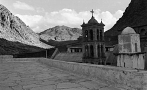 Saint Catherine's Monastery in Sinai surrounded by mountains mentioned in the Bible when the People of Israel left Egypt (FL45952520).jpg