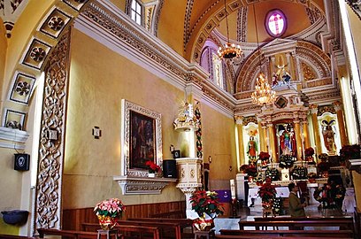 San Pedro Cholula'daki San Miguel Tianguishahuatl Kilisesi.