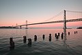 * Nomination The western span of the San Francisco Bay Bridge at dusk. --Dllu 06:21, 1 May 2022 (UTC) * Promotion Good quality. -- Ikan Kekek 07:32, 1 May 2022 (UTC)