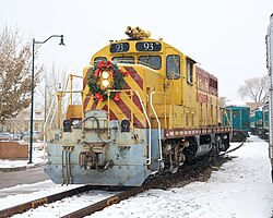 Santa Fe Southern Loco 93 in Christmas finery, 2011
