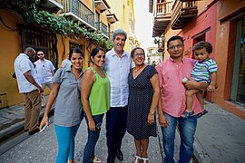 Secretary Kerry Poses for a Photo With a Family Near the Plaza de Bolivar (29843161372).jpg