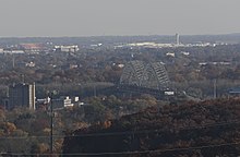 View of the Sherman Minton bridge from Floyd's Knobs. Louisville International Airport is in the distance. ShermanBridge1.jpg