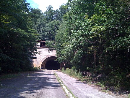The eastern portal of the abandoned Sideling Hill Tunnel, Pennsylvania, U.S., in 2009