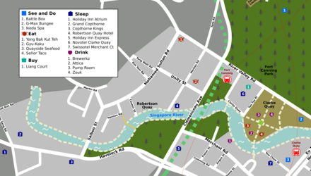 Map of Mohamed Sultan and Clarke Quay