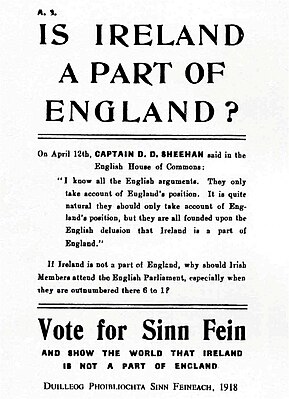 Sinn Féin verkiezingsposter 1918