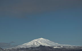 Snow covered volcano in 2009