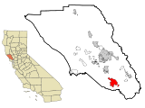 Округ Сонома Калифорния Объединенные и некорпоративные районы Petaluma Highlighted.svg