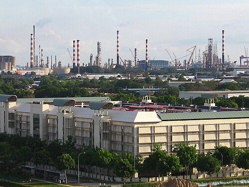A área industrial de Jurong foi creada na década de 1960.