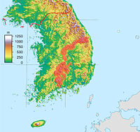 소백산맥이 특별히 표시된 지형도 버전 South Korea location map topography with sobaek mountains marked.jpg