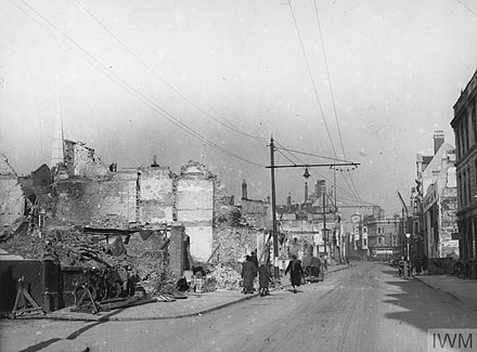 Damage in Southampton following the Blitz