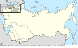Map of the change to the Soviet Union on 6 September 1991