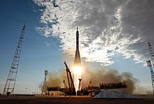 The Soyuz TMA-05M mission lifts-off to the ISS on 15 July 2012. Soyuz TMA-05M rocket launches from Baikonur 4.jpg