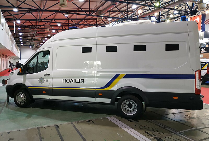 File:Spets Com Service Ford Transit Prisoner transport vehicle Ukrainian Police 1.jpg
