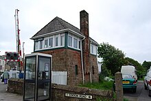 The Arts and Crafts design signal box, showing its architectural features St Bees signal box - geograph.org.uk - 1344447.jpg
