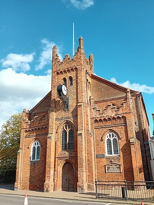 St Mary Magdalen's Church, High Street, Billericay: 15th century tower and Georgian main building behind.