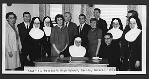 St Patricks staff photo Sarnia, Ontario, 1963.jpg