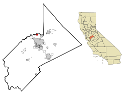 Location in Stanislaus County and the state of کالیفورنیا ایالتی