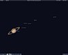 Saturnus beserta bulan-bulannya dengan Stellarium 0.8.0