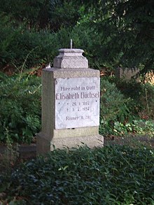 Stralsund, Germany, Knieperfriedhof, Grabstein Elisabeth Büchsel (2006-09-05).JPG