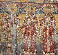 Saint Nicolas, saint Stefan Dečanski et le saint prince Lazare.