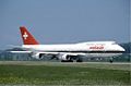 Swissair Boeing 747-300 at Zurich Airport in May 1985 version2.jpg