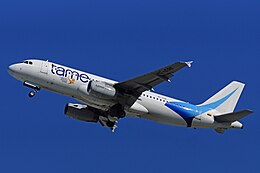 TAME Airbus A320 (HC-COE) at Fort Lauderdale – Hollywood International Airport.jpg