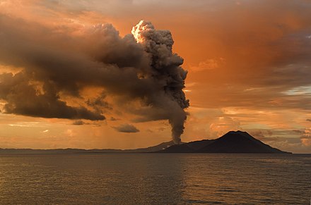 Tavurvur in Papua New Guinea erupting