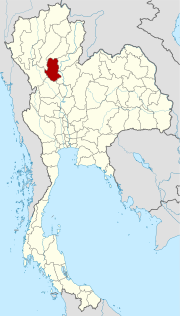 Karte von Thailand mit der Provinz Sukhothai hervorgehoben