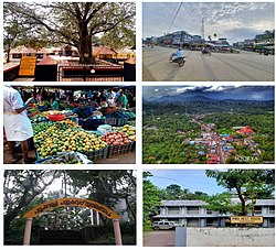 Clockwise from the top: Kottayil Temple, Chunkam junction, Thamarassery skyline, PWD rest house, Payyamballi Chandu memorial, Weekly market