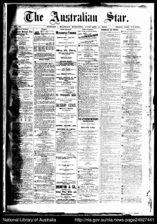 <i>The Australian Star</i> Australian newspaper (1887–1909)