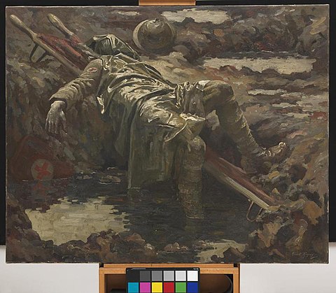 Первая мировая раненые. "Солдат и смерть" Hans Larwin, 1917.. Убитый солдат живопись.