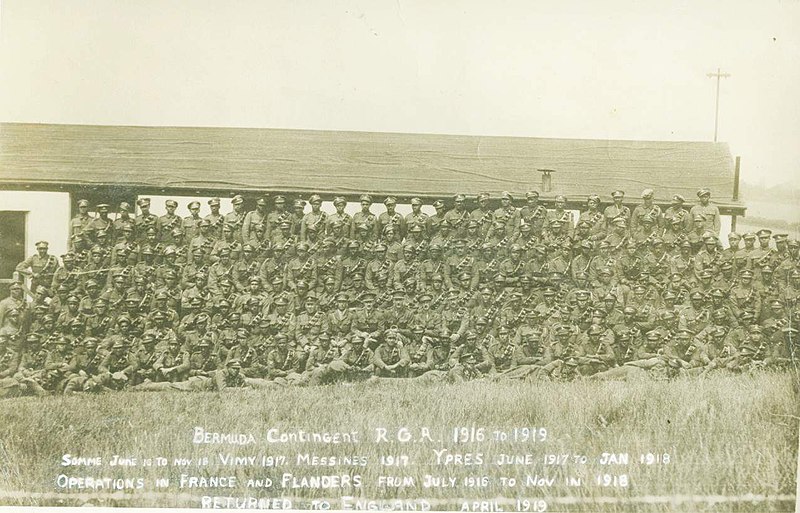 File:The First World War Bermuda Contingent of the Royal Garrison Artillery.jpg